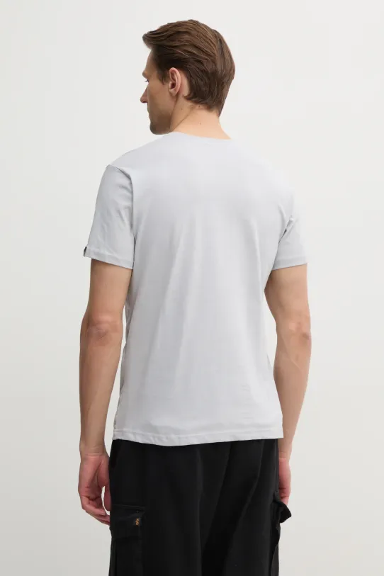 Odzież Alpha Industries t-shirt bawełniany Satin Logo T 148513 szary