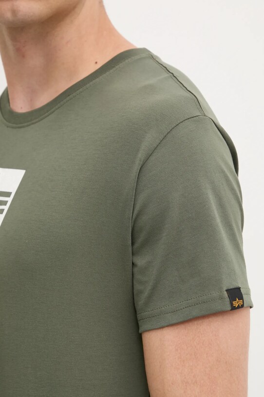 Alpha Industries t-shirt bawełniany Satin Logo T 148513 zielony