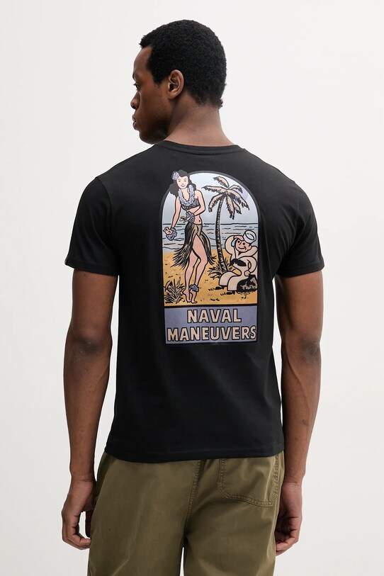 Бавовняна футболка Alpha Industries Naval T BP бавовна чорний 156536