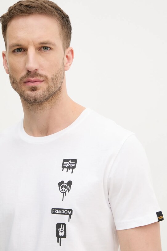 Alpha Industries tricou din bumbac Freedom T alb 156539