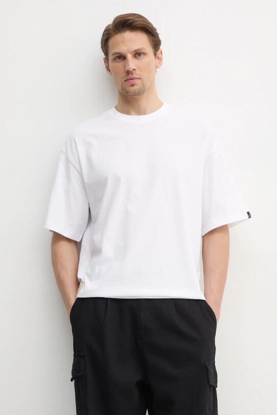 Бавовняна футболка Alpha Industries Studio Edition T бавовна білий 156550