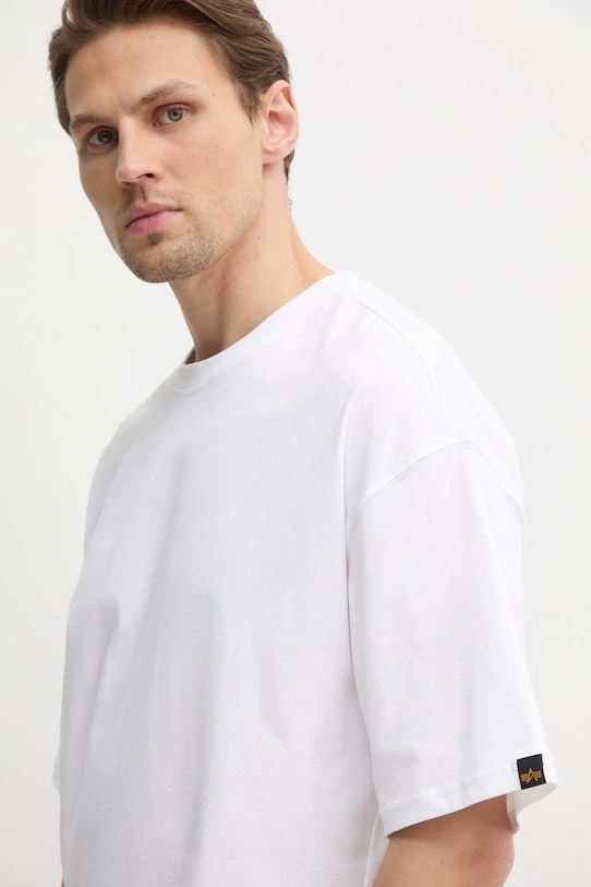 Odzież Alpha Industries t-shirt bawełniany Studio Edition T 156550 biały