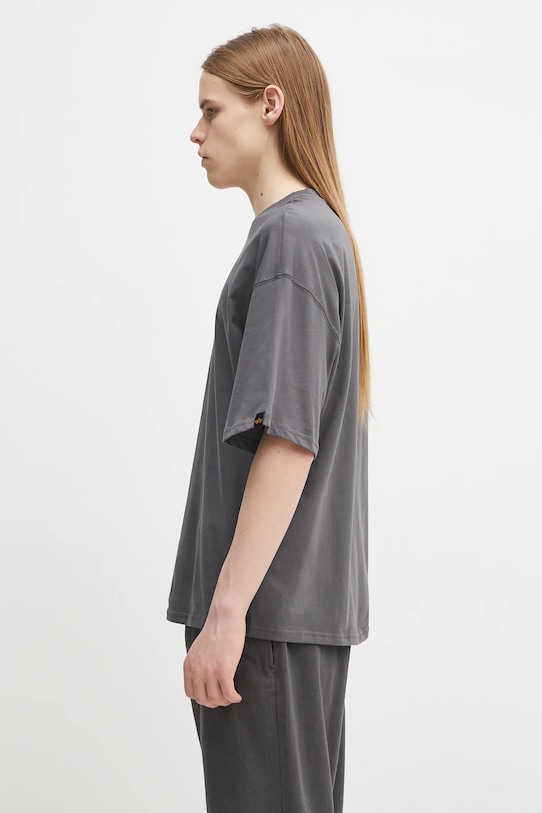 Хлопковая футболка Alpha Industries Studio Edition T 156550 серый AW25