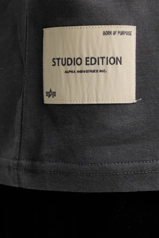 Бавовняна футболка Alpha Industries Studio Edition T 156550 сірий