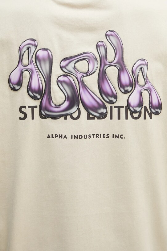 Alpha Industries cotton t-shirt Studio Edition BP T beige 156553
