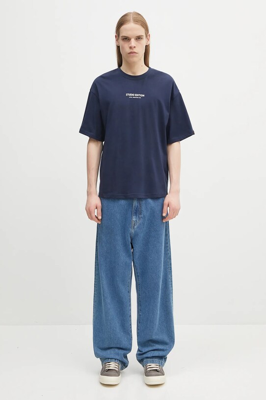 Бавовняна футболка Alpha Industries Studio Edition BP T 156553 темно-синій