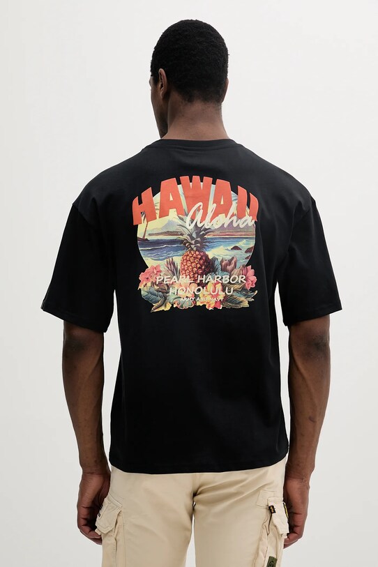 Alpha Industries t-shirt bawełniany Hawaii Aloha T BP nadruk czarny 156535