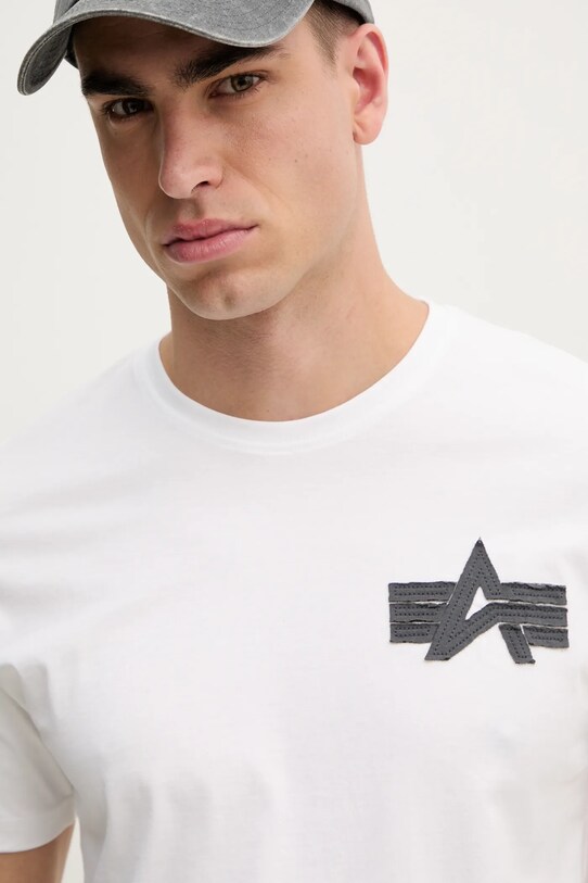 Alpha Industries tricou din bumbac Coach T BE alb 156538