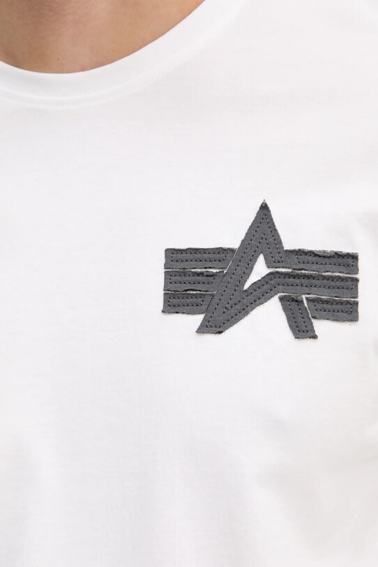 Alpha Industries tricou din bumbac Coach T BE 156538 alb