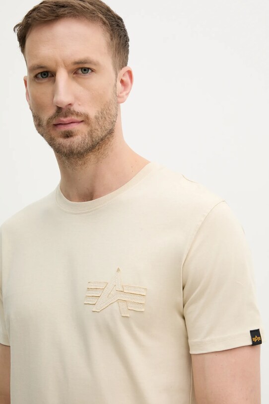 Alpha Industries tricou din bumbac Coach T BE bej 156538