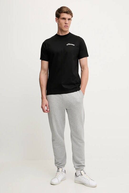 Ellesse t-shirt bawełniany Courtside SHZ21991 czarny SS25