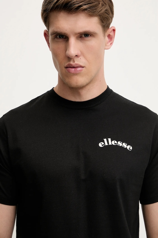 Ellesse tricou din bumbac Courtside negru SHZ21991