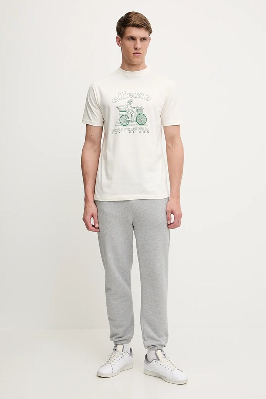 Ellesse t-shirt bawełniany Mellino SHZ21848 beżowy SS25