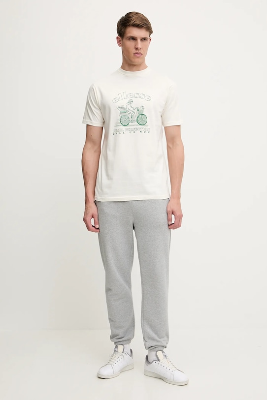 Bavlněné tričko Ellesse Mellino SHZ21848 béžová SS25