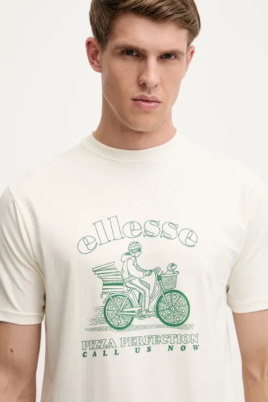 Ellesse t-shirt bawełniany Mellino beżowy SHZ21848