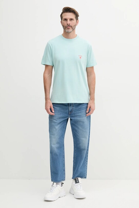 Бавовняна футболка Guess F5GI09.KA260 бірюзовий SS25