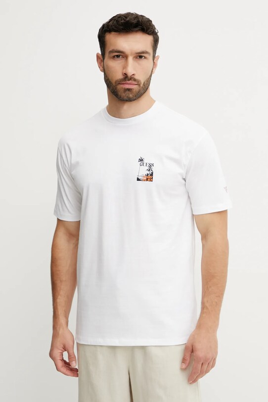 Guess pamut póló F5GI10.I3Z14 fehér SS25