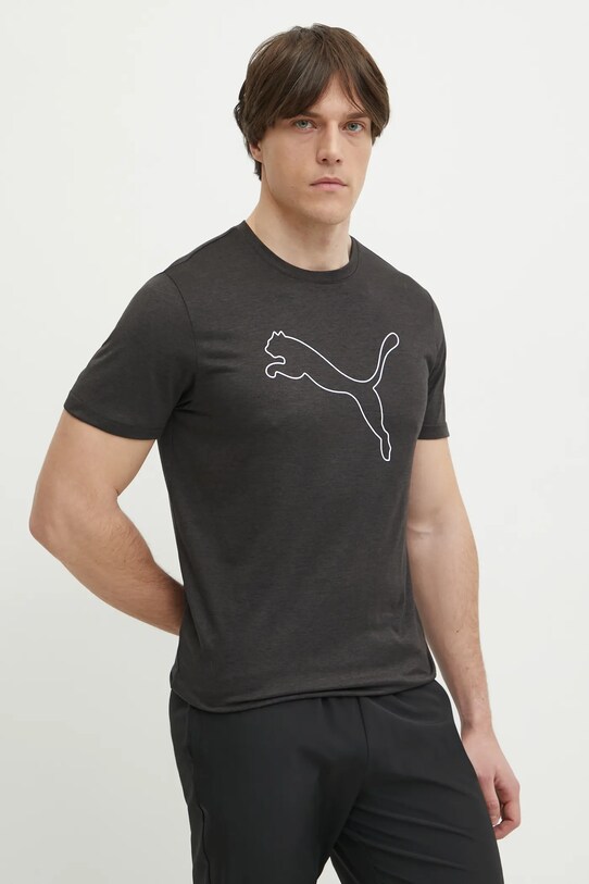 Футболка для тренинга Puma Tad Essential Heather regular чёрный 525907