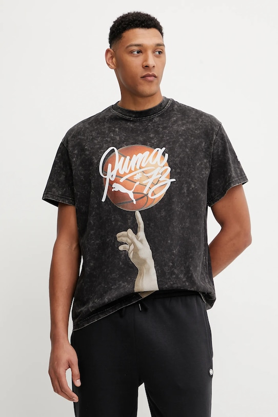 Bavlnené tričko Puma Dylan Exhibit relaxed čierna 630475