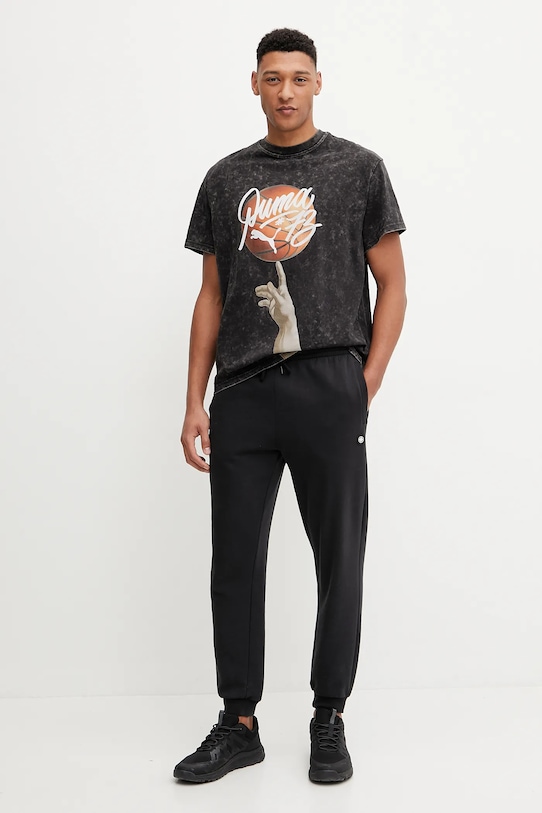 Bavlnené tričko Puma Dylan Exhibit 630475 čierna SS25