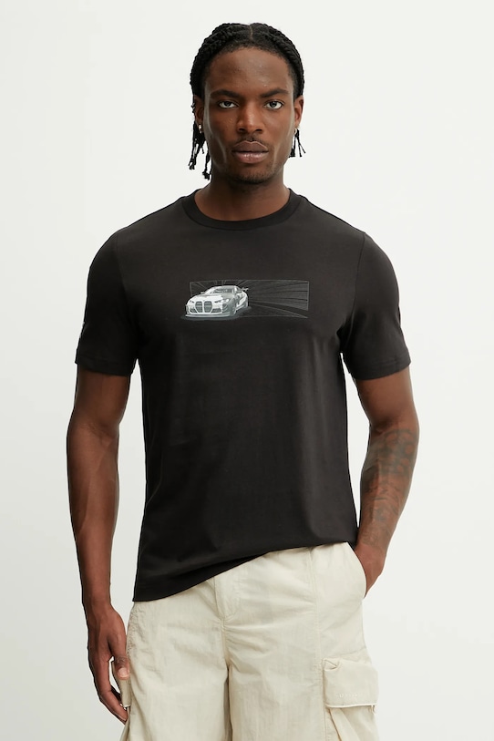 Puma t-shirt bawełniany BMW MMS CAR nadruk czarny 630624