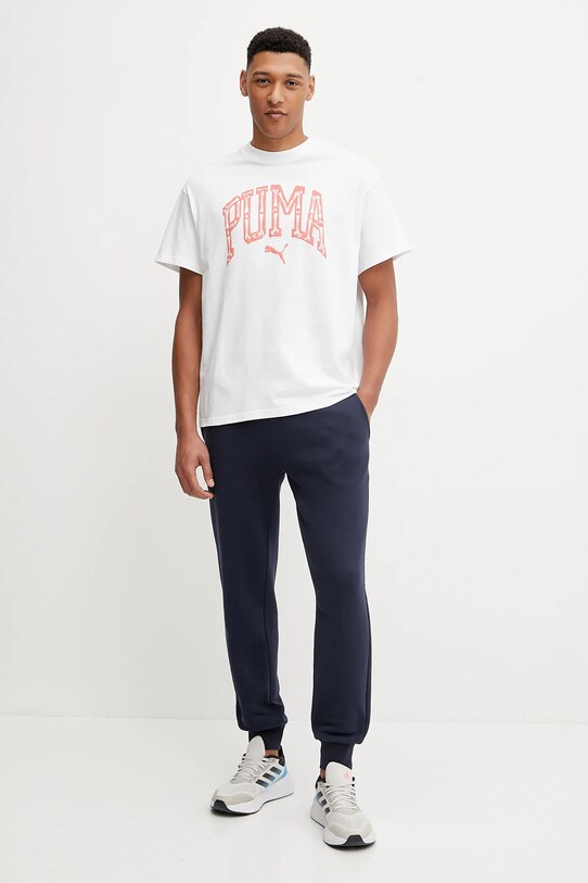 Puma tricou din bumbac The First Buckets 630666 alb SS25