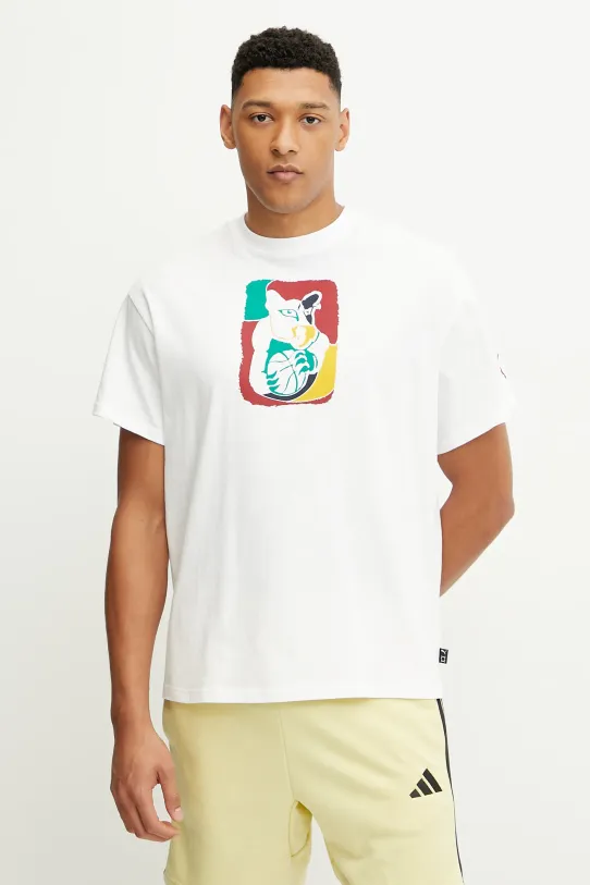 Puma t-shirt bawełniany Dylan Exhibit nadruk biały 630673