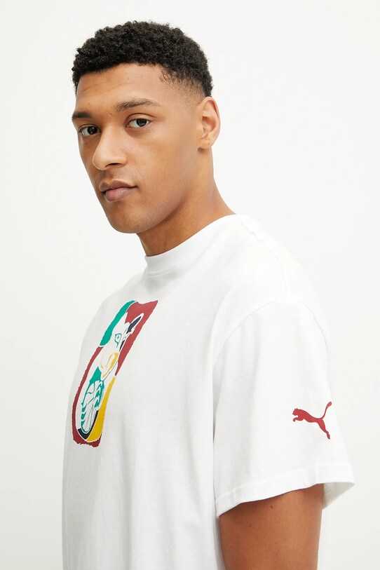 Îmbrăcăminte Puma tricou din bumbac Dylan Exhibit 630673 alb