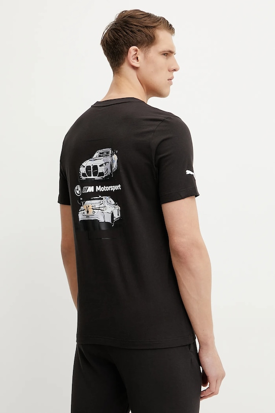Хлопковая футболка Puma BMW MMS CAR хлопок чёрный 630735