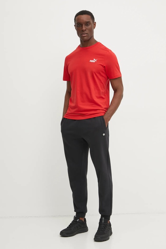 Хлопковая футболка Puma Essential Logo 682534 красный SS25