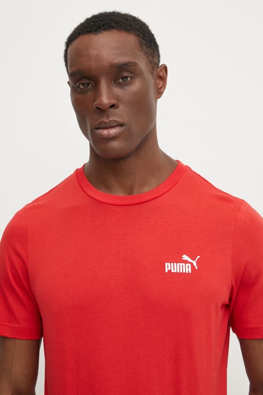Хлопковая футболка Puma Essential Logo красный 682534