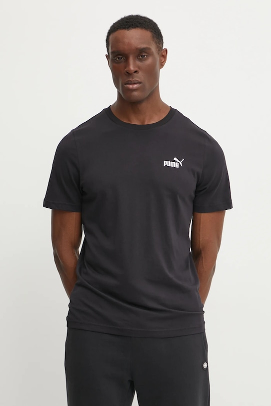 Бавовняна футболка Puma slim чорний 682534