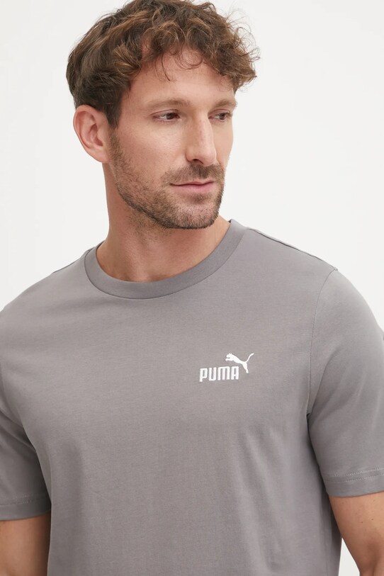 Bombažna kratka majica Puma siva 682535