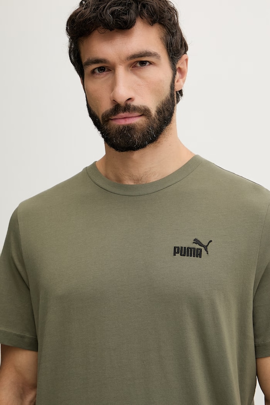 Βαμβακερό μπλουζάκι Puma πράσινο 682535