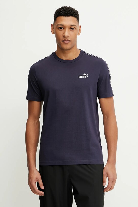 Puma t-shirt in cotone applique blu navy 684674
