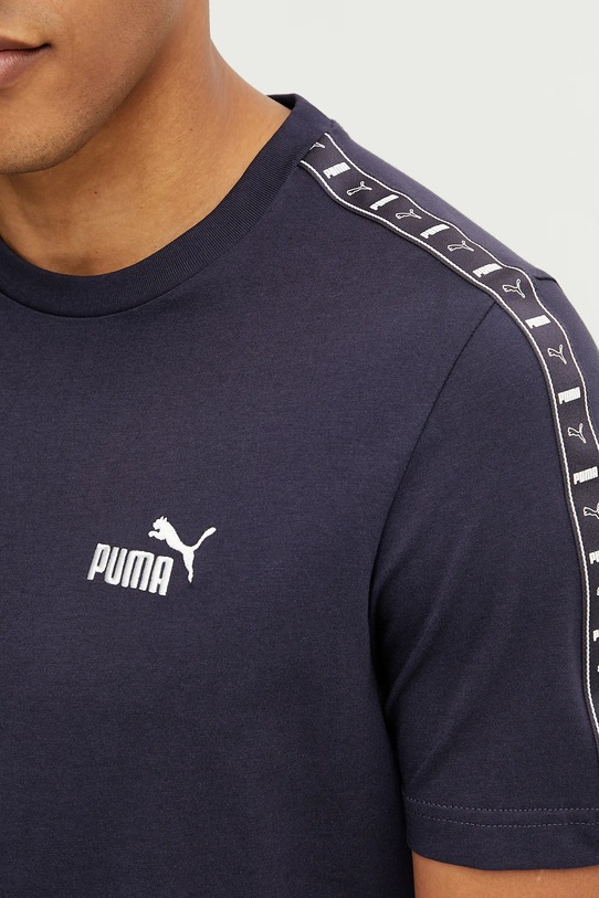 Βαμβακερό μπλουζάκι Puma 684674 σκούρο μπλε