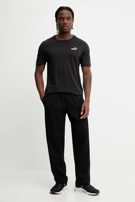 Βαμβακερό μπλουζάκι Puma 684674 μαύρο SS25