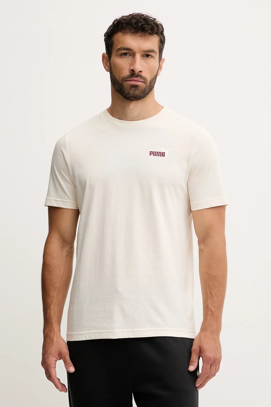 Puma t-shirt bawełniany regular beżowy 684717