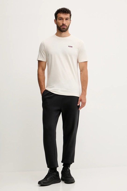 Puma t-shirt bawełniany 684717 beżowy AW25