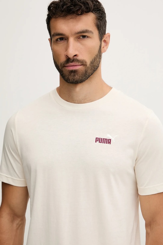 Puma t-shirt bawełniany beżowy 684717