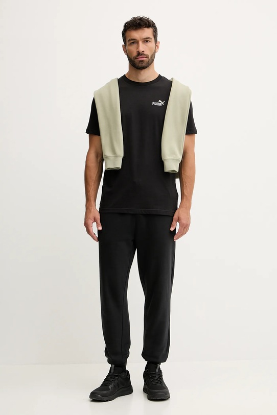 Puma t-shirt bawełniany 684717 czarny AW25