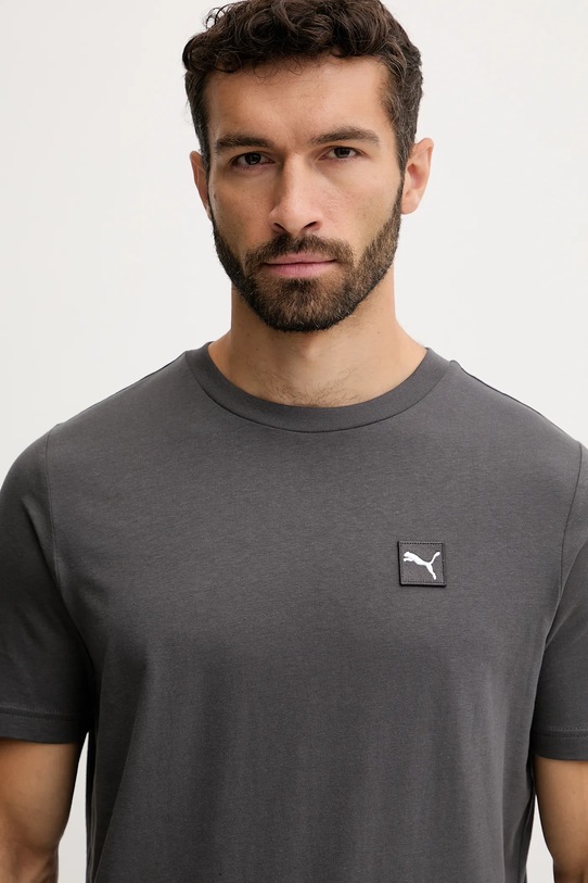 Puma t-shirt bawełniany ESS ELEVATED szary 684726