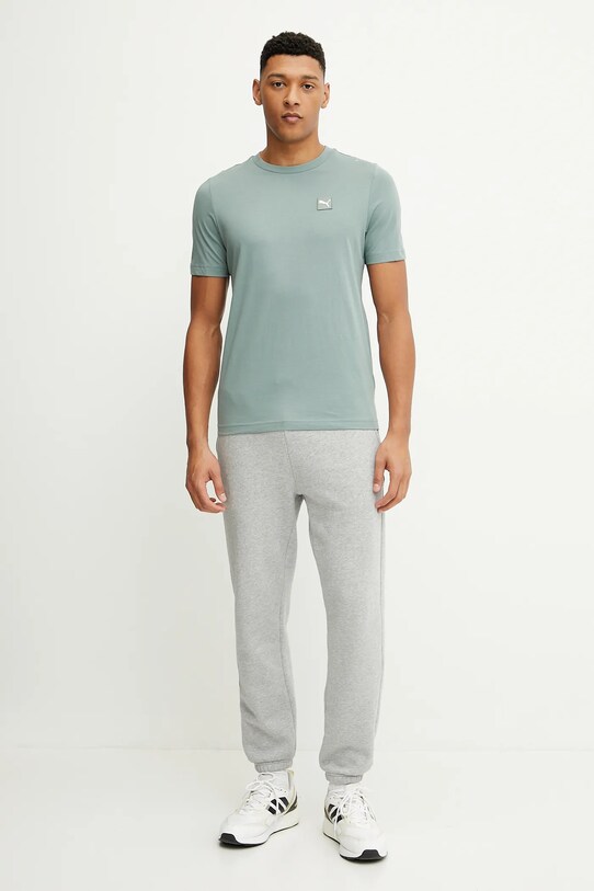 Puma tricou din bumbac ESS ELEVATED 684726 verde SS25