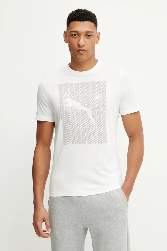 Puma t-shirt bawełniany nadruk biały 684825