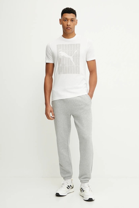 Puma t-shirt bawełniany 684825 biały SS25