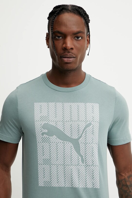 Puma t-shirt in cotone verde 684825