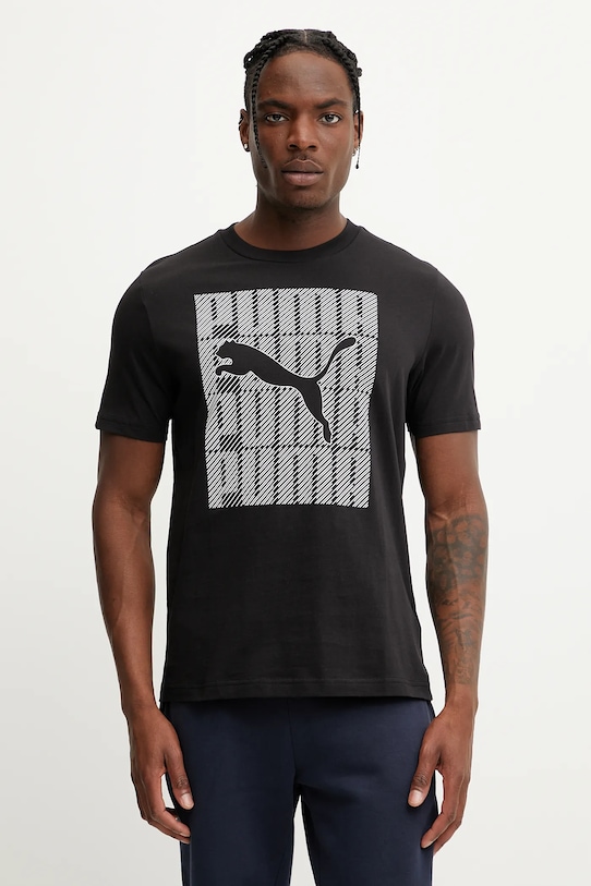 Puma t-shirt bawełniany nadruk czarny 684825