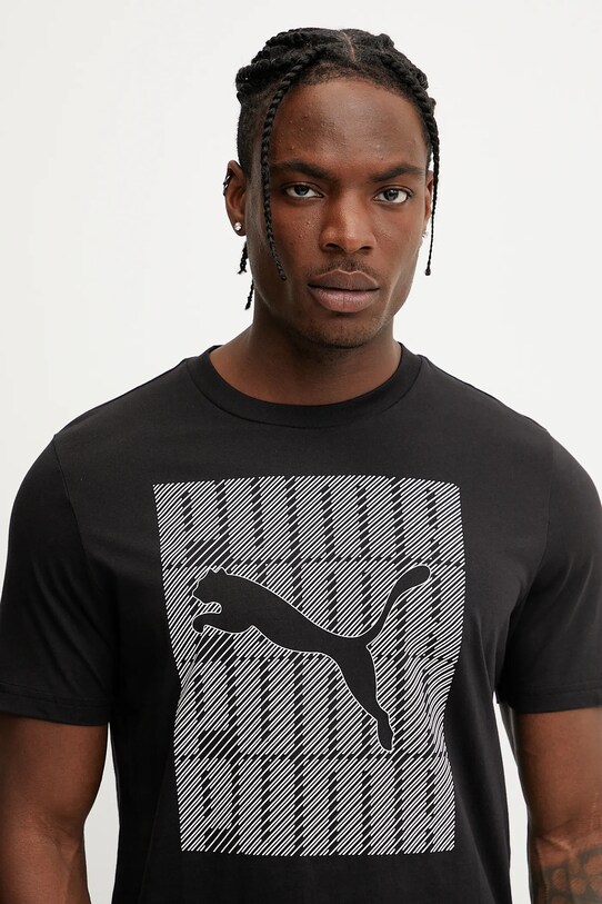 Ρούχα Βαμβακερό μπλουζάκι Puma 684825 μαύρο