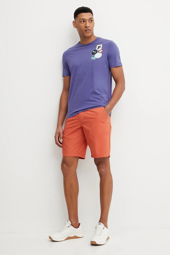 Puma pamut póló GRAPHICS Icon 684829 lila SS25