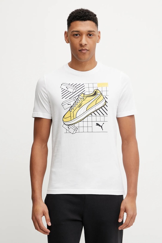 Puma tricou din bumbac GRAPHICS Sneaker print alb 684830